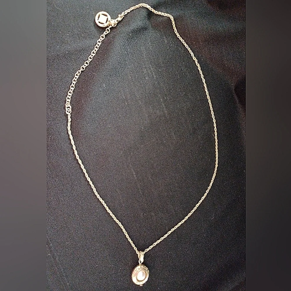 Rare Givenchy Paris Faux Pearl Matte Gold Necklace Vintage 1980s